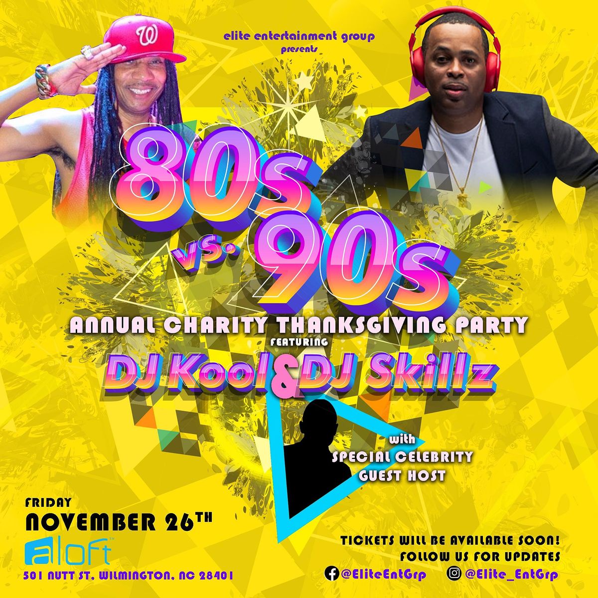 80s vs 90s Annual Charity Thanksgiving Party featuring DJ Kool & DJ Skills