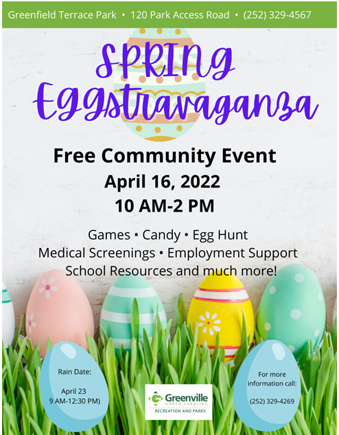 Spring Eggstravaganza @ Greenfield Terrace Park in Greenville
