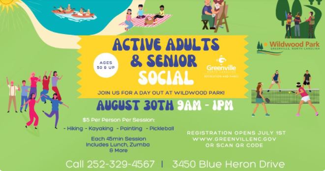 Active Adults & Seniors Social @ Wildwood Park in Greenville!