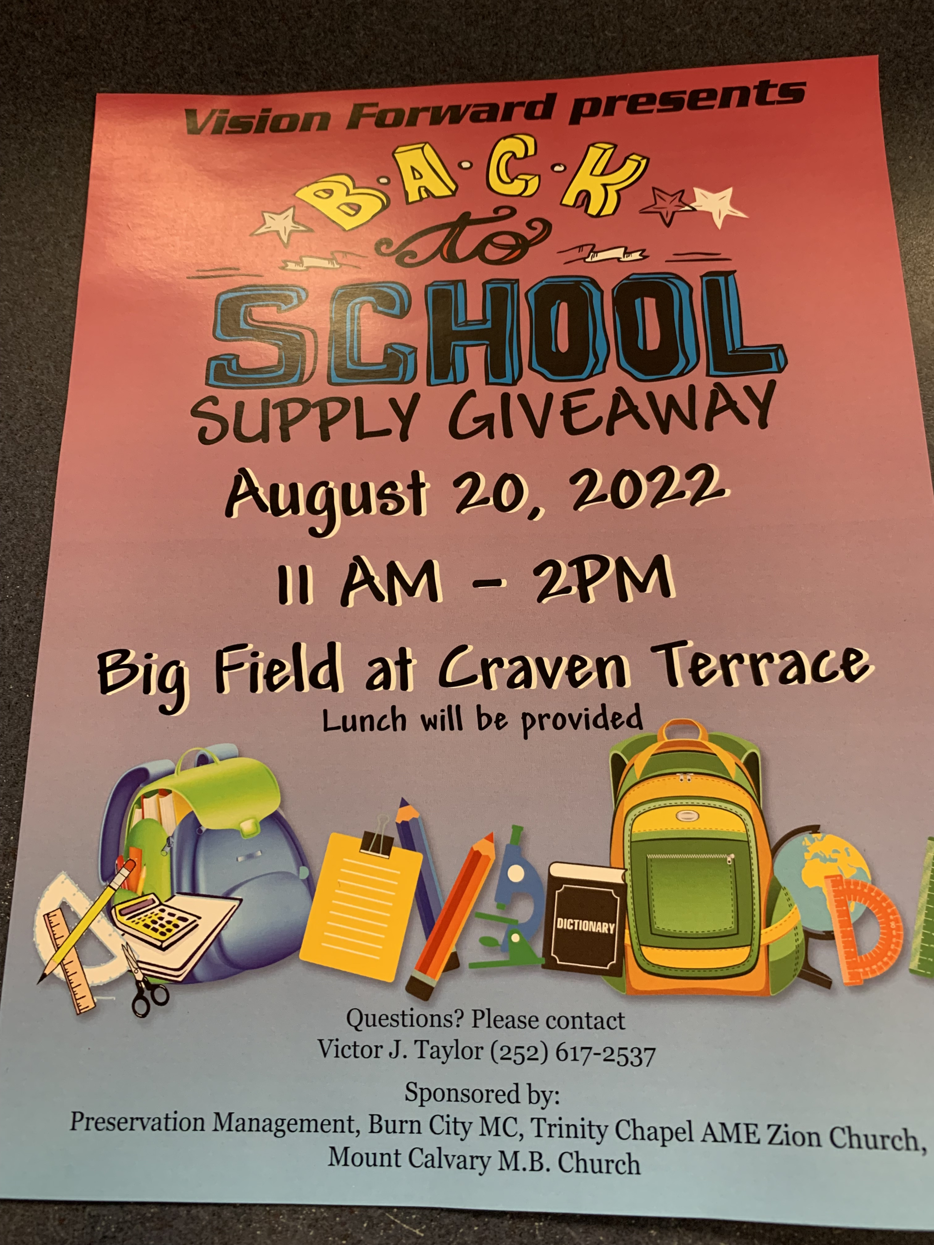 New Bern Backpack Giveaway