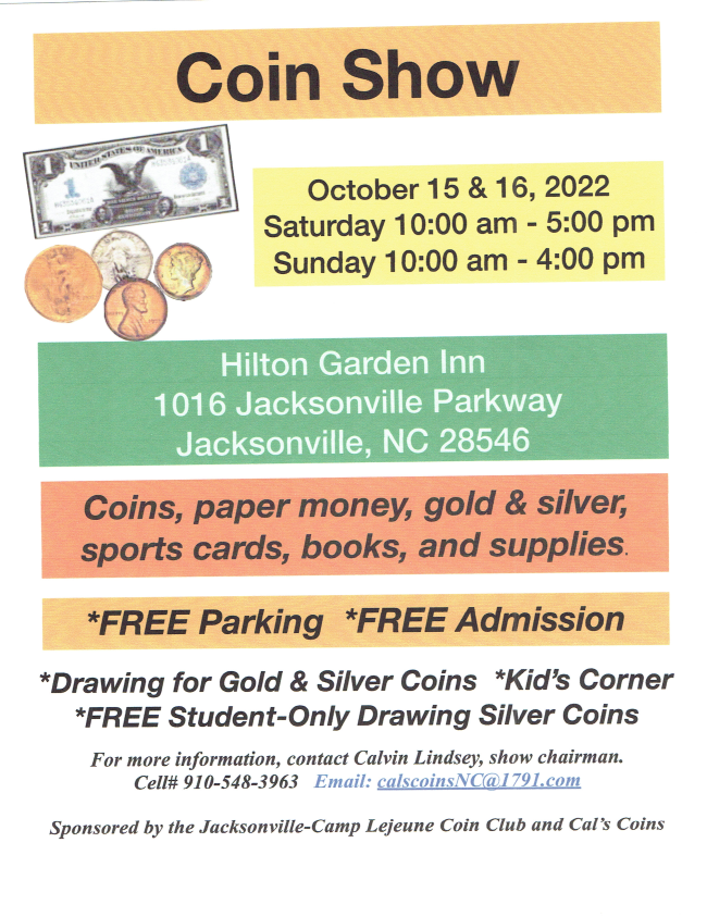 Jacksonville-Camp Lejeune Coin Club Coin Show