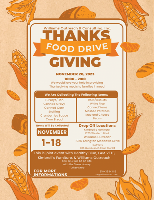 Williams Outreach & Consulting, Inc. Thanksgiving Food Drive