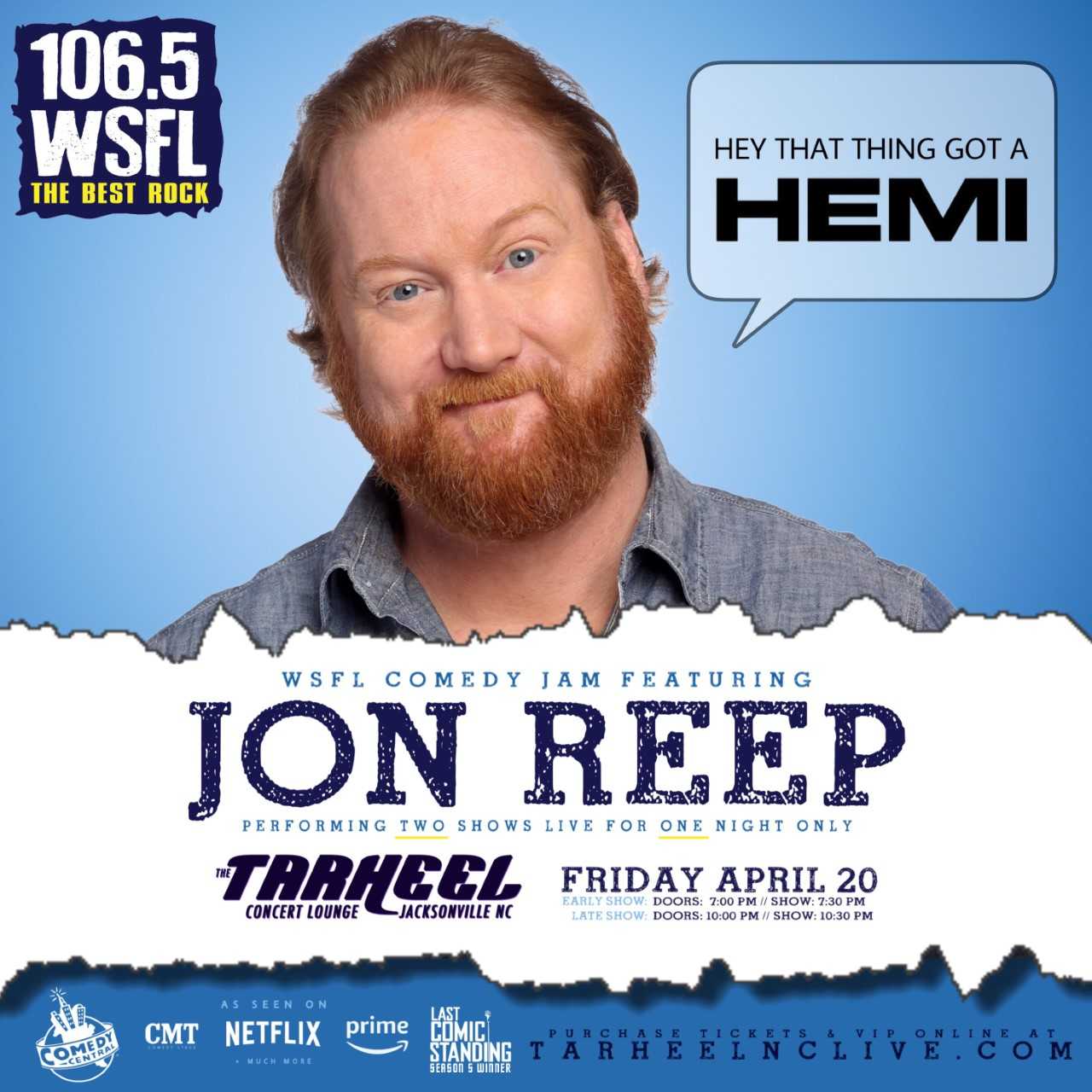 Comedian Jon Reep Calls in to Man Made Radio with a Preview of the WSFL Comedy Jam!