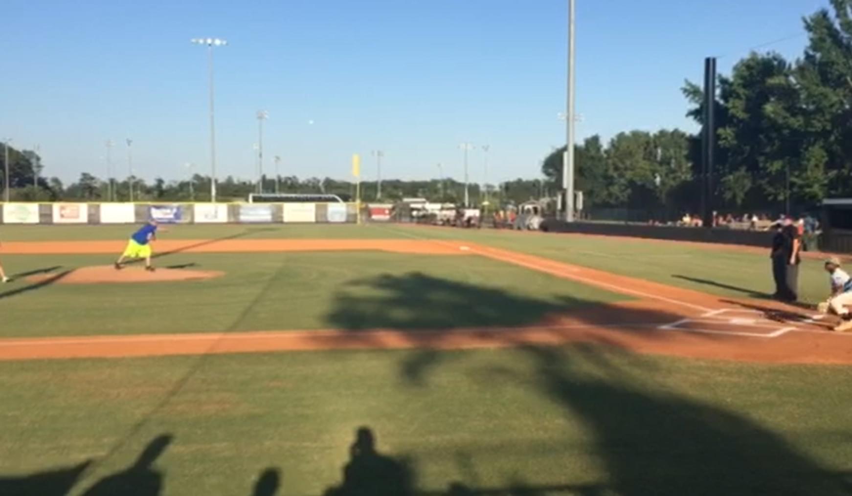 Rhyan Throws The First Pitch