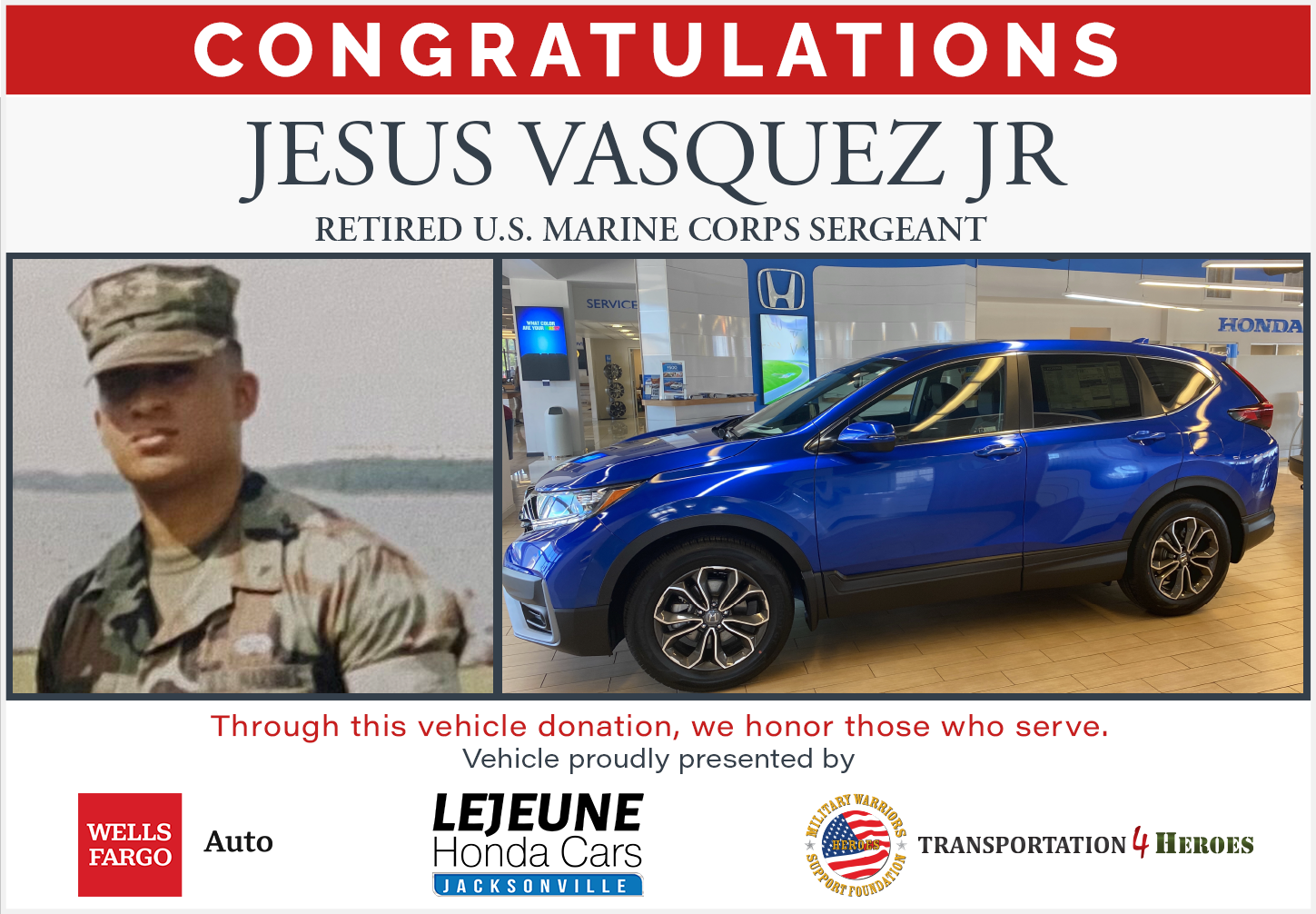 Local Veteran to Receive New Vehicle in Jacksonville