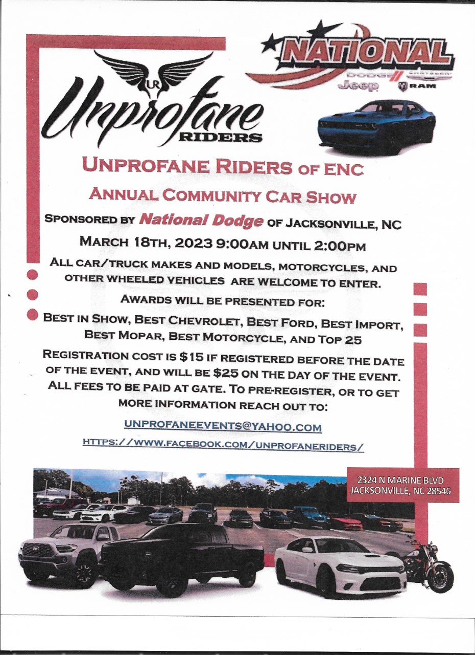 Unprofane Riders Car & Bike Show to Benefit the Homeless of Jacksonville & Provide Holiday Dinners for Families in Need