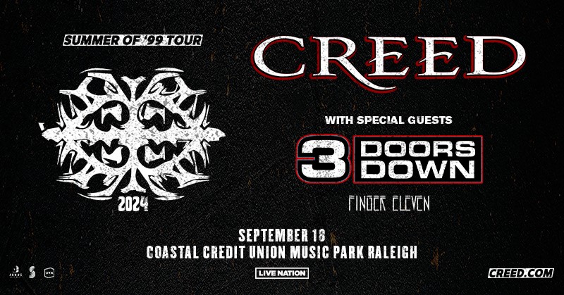 Creed Summer of ’99 Tour w/ 3 Doors Down & Finger Eleven @ Coastal Credit Union Music Park, Raleigh