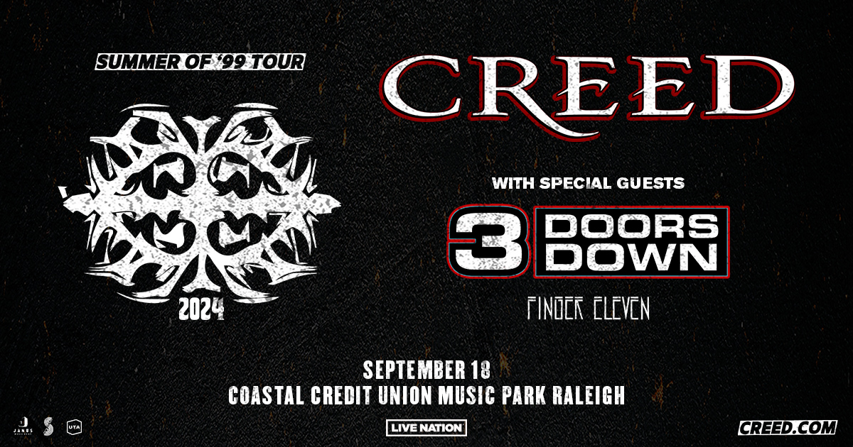 Creed wsg 3 Doors Down & Finger Eleven@ Coastal Credit Union Music Park, Raleigh