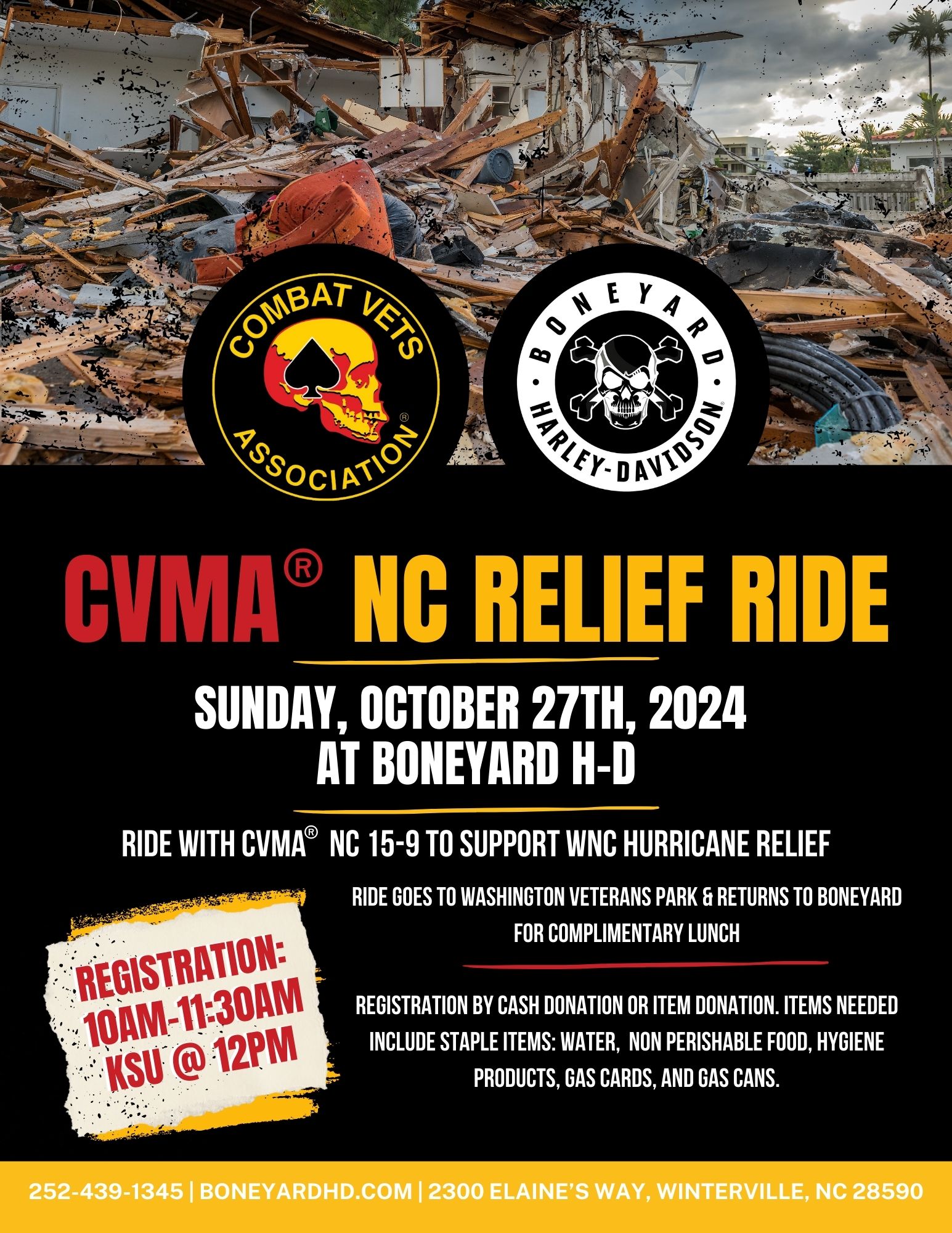 CVMA NC Relief Ride