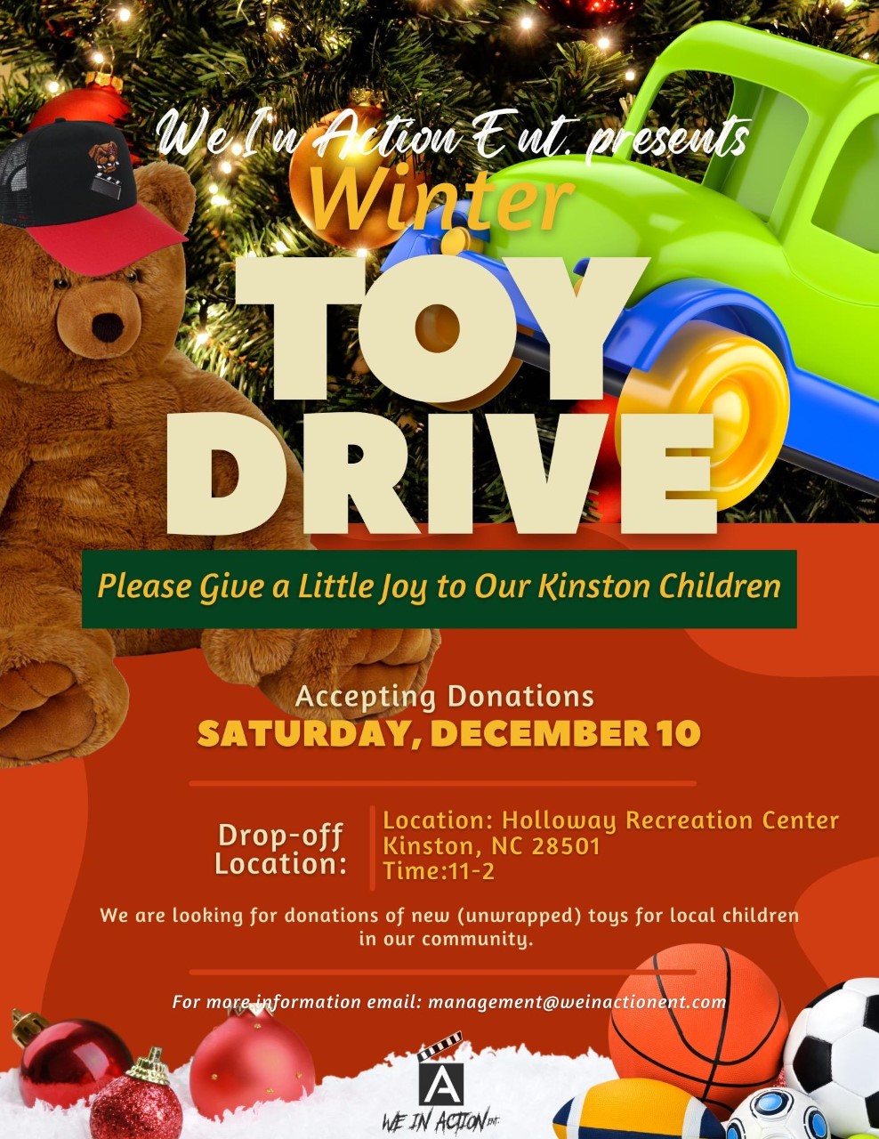 We In Action Ent. Winter Toy Drive!