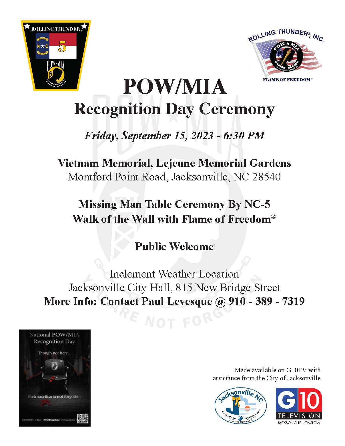 POW/MIA Recognition Day Ceremony