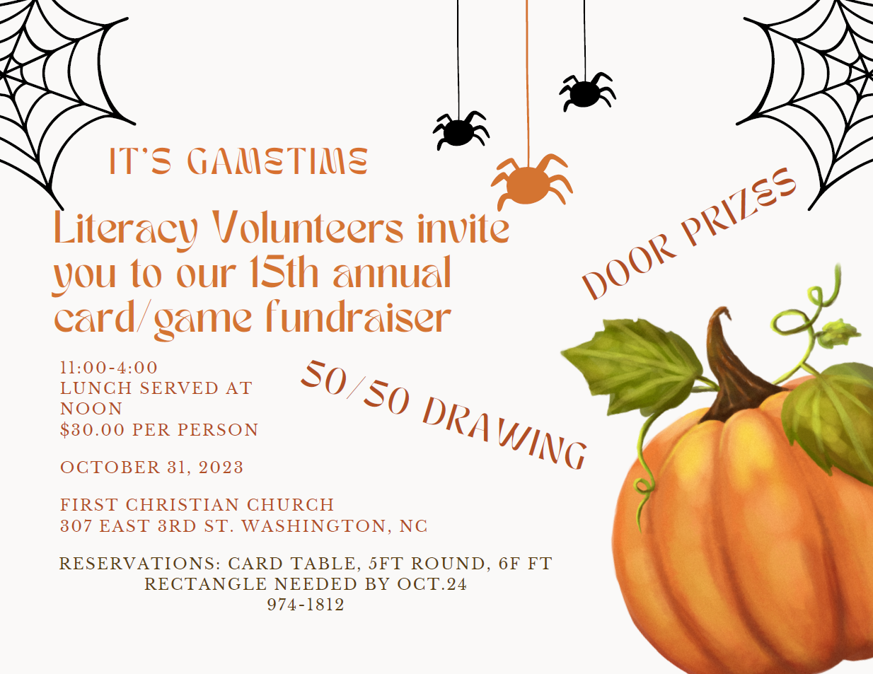 Literacy Volunteers 15th Annual Card/Game Fundraiser