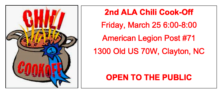 2nd American Legion Auxiliary Chili Cook-Off