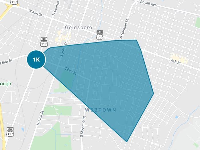 Nearly 1,300 Without Power In Goldsboro