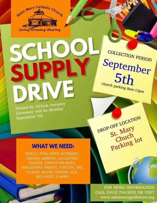 School Supply Drive Being Held Saturday