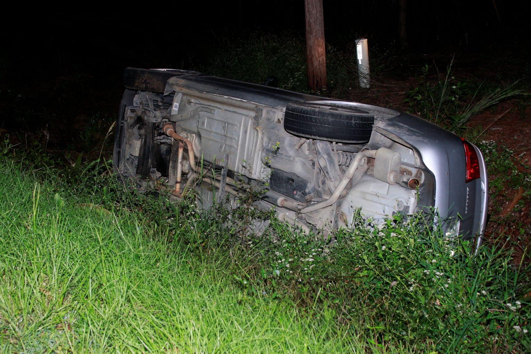 Vehicle Runs Off Genoa Road, Overturns