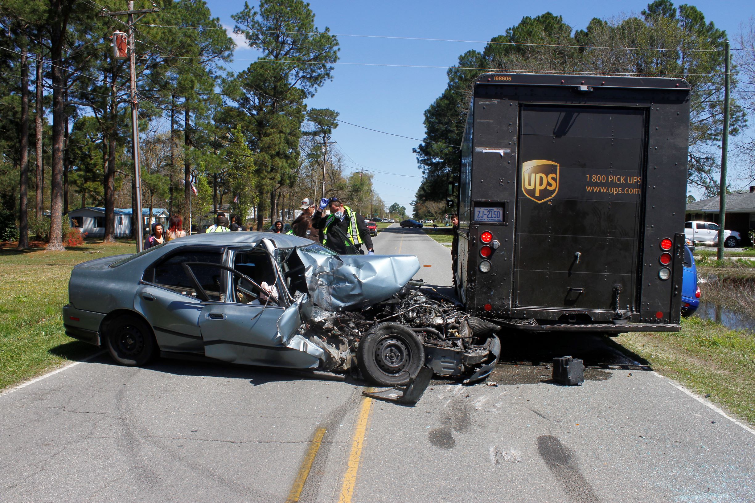 Vehicle Runs Into UPS Truck Near Dudley (PHOTOS)