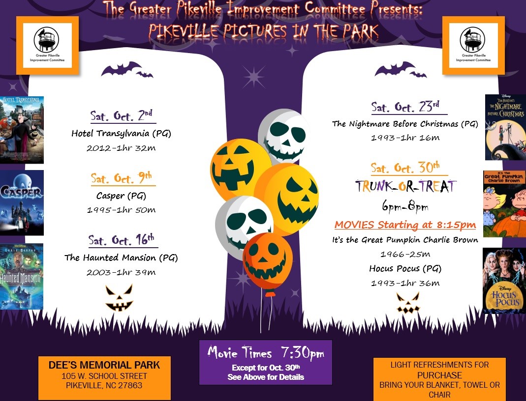 Pikeville Offers Free Movies In The Park Saturdays In October