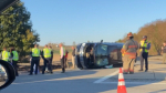 Overturned Vehicle Blocks I-795 On-Ramp