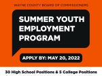 Deadline Approaching For Summer Job Program For Youth In Wayne County