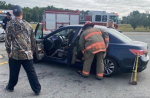 Road Blocked Temporarily As First Responders Clear Accident In Goldsboro