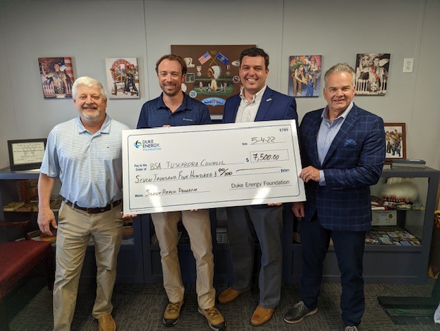 Tuscarora Council BSA Receive Donation From Duke Energy