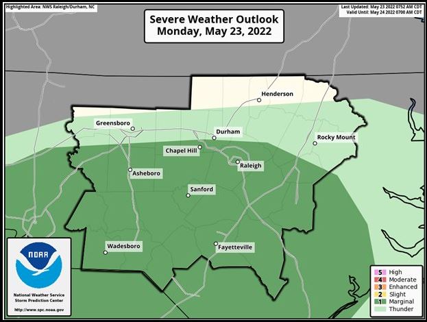 Wayne County Under Level 1 Risk For Severe Weather Monday & Tuesday