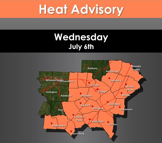 Heat Advisory In Effect Wednesday For 109 Degree Heat Index