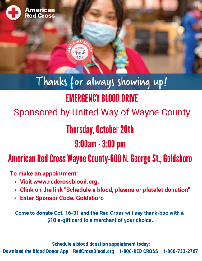 Emergency Blood Drive Planned