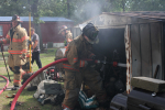 Firefighters Douse Shed Fire