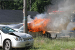 Vehicle Catches Fire After Accident