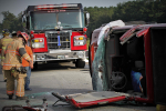 Crews respond to a Friday afternoon crash at the intersection  NC 581 Bill Lane Blvd and Arrington  Bridge  Road