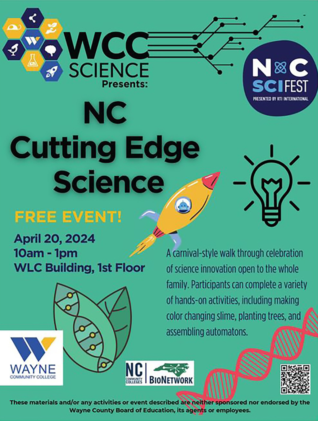WCC Hosting NC Cutting Edge Science