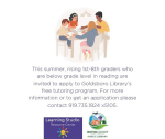 WCPL Offering Summer Reading Tutoring for Children