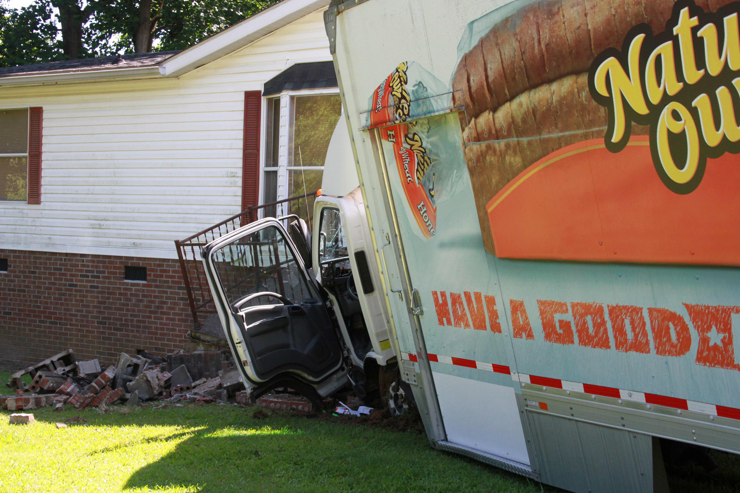 Bread Truck Crashes into House on Tuesday Morning