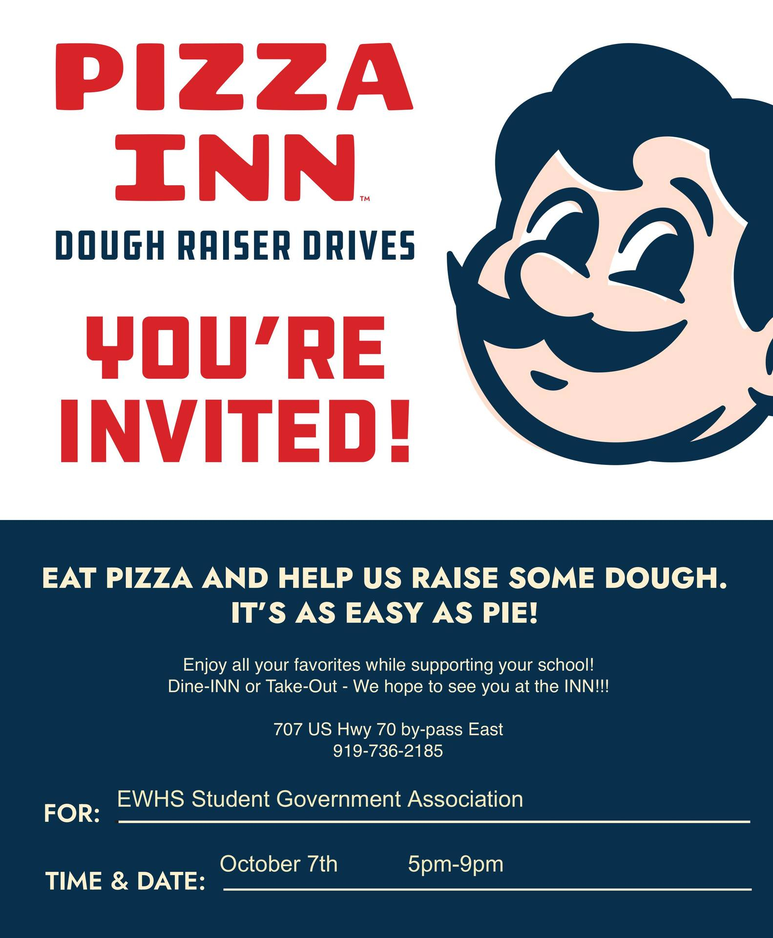 EWHS Student Government Association’s Pizza Inn Fundraiser