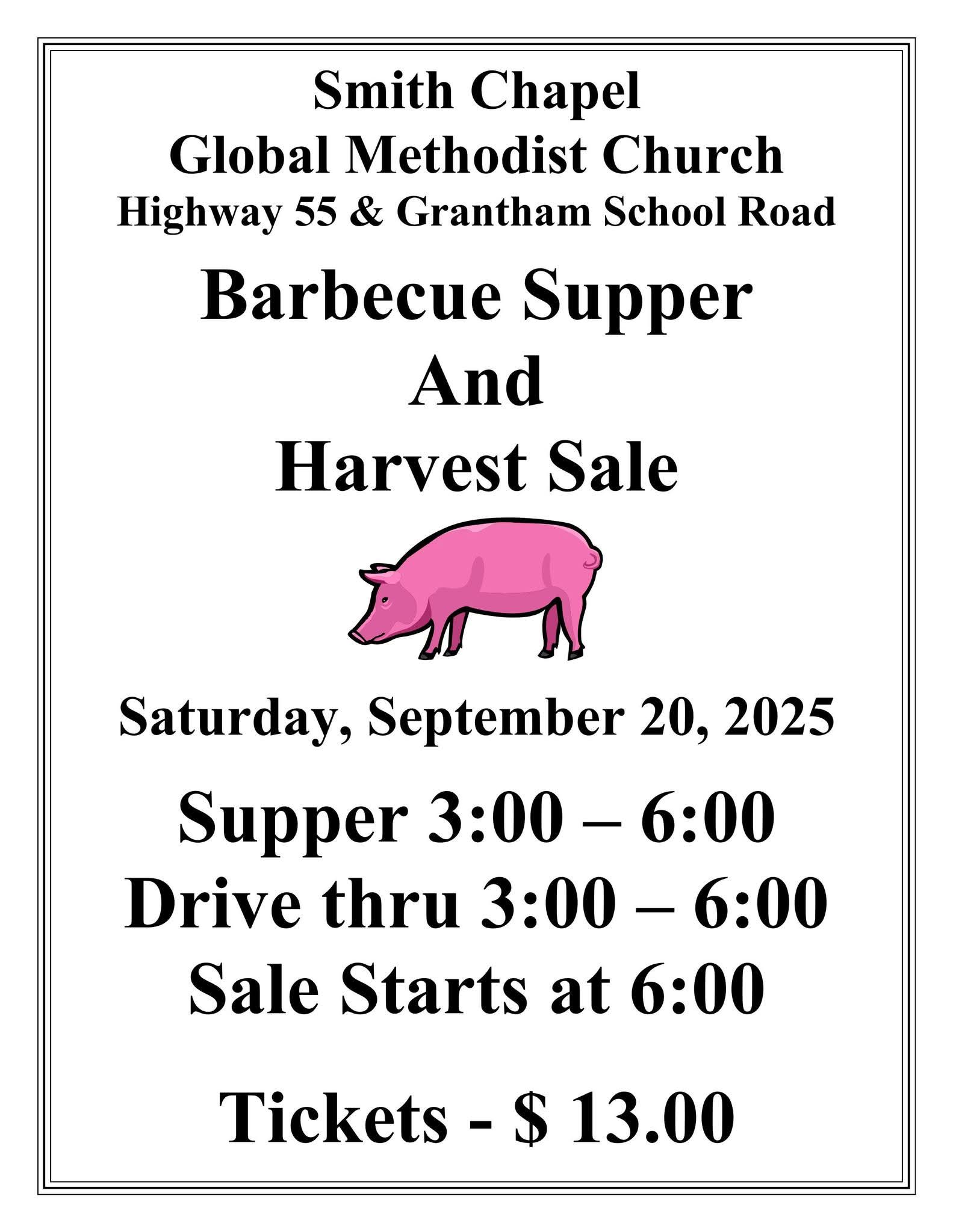 Barbecue Supper and Harvest Sale