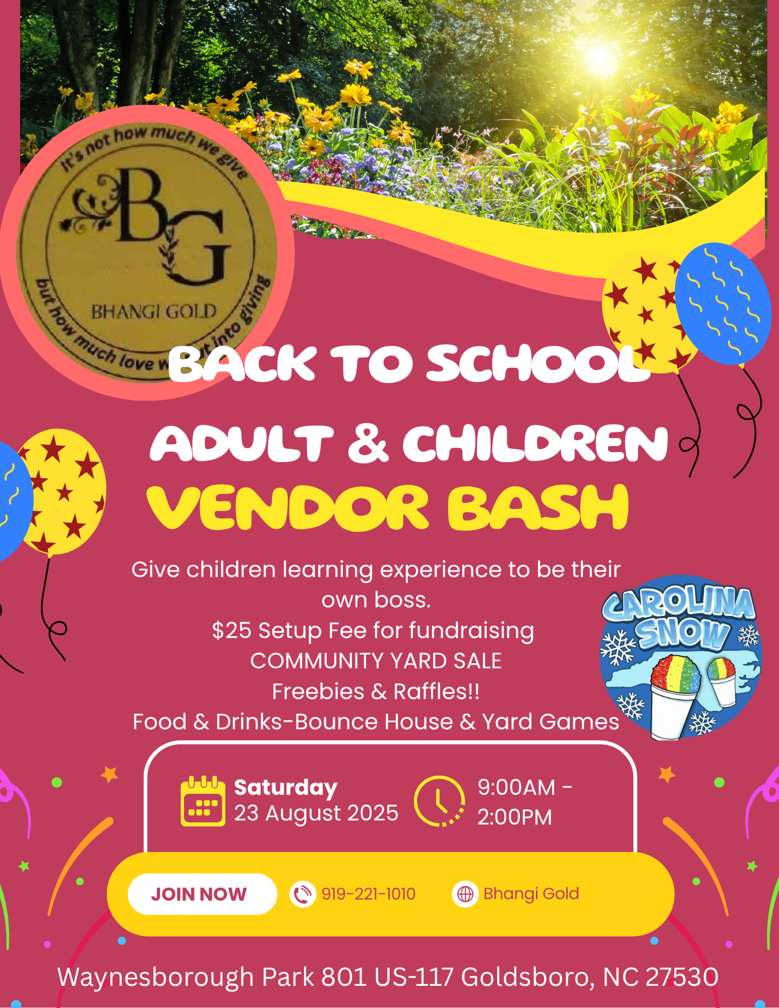 Back to School Adult & Children Vendor Bash