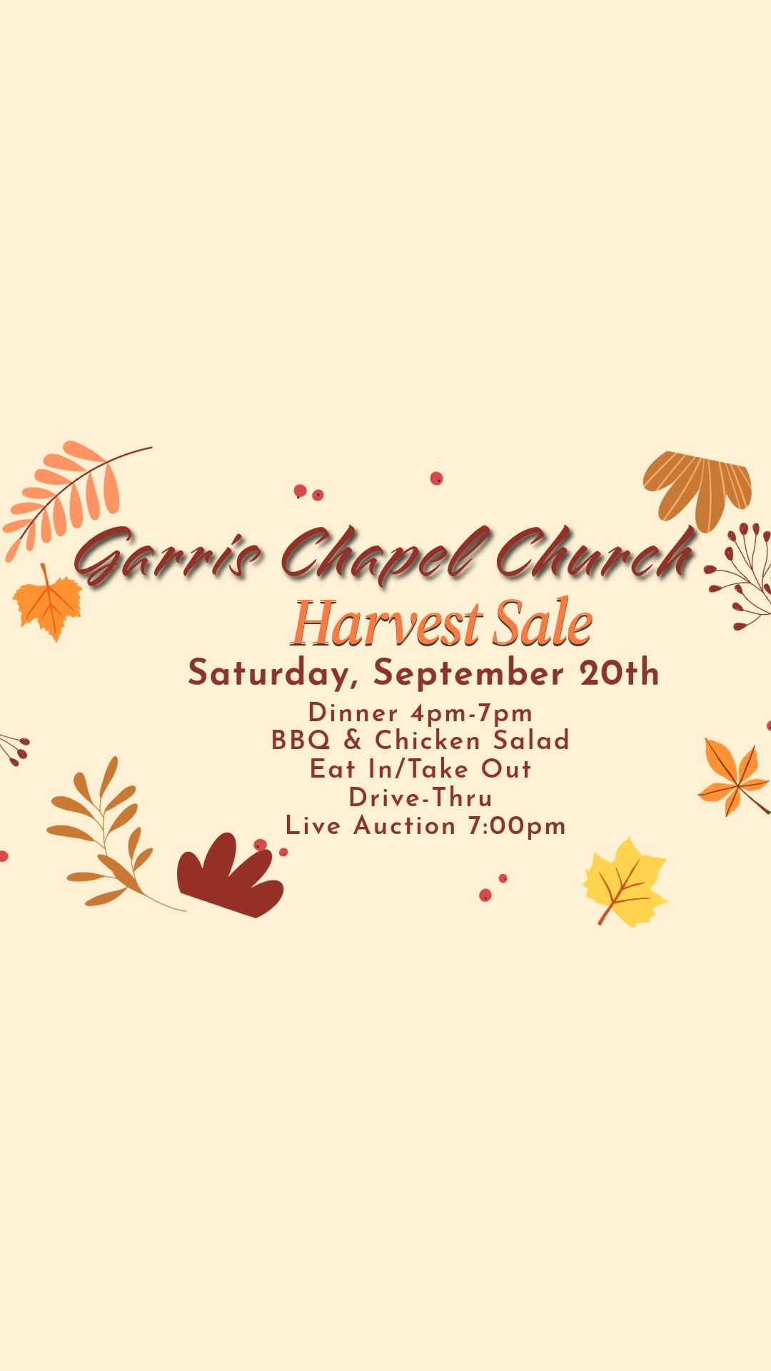 Garrie Chapel Church Harvest Sale