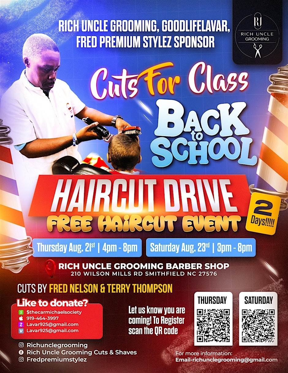 Local Barbershop Hosts “Cuts for Class” Back-to-School Event in Smithfield