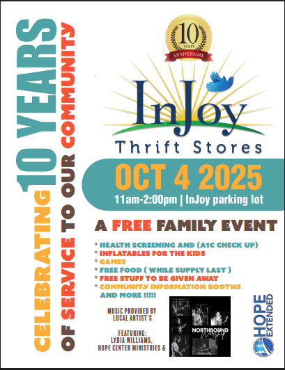 InJoy Thrift Stores Celebrates 10 Years of Community Service with Free Family Event