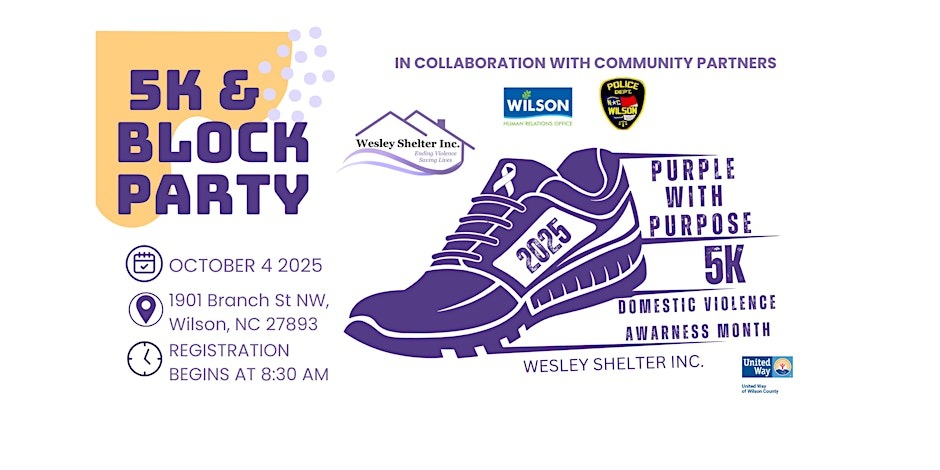 Wilson Community to Host Purple with Purpose 5K and Block Party for Domestic Violence Awareness Month