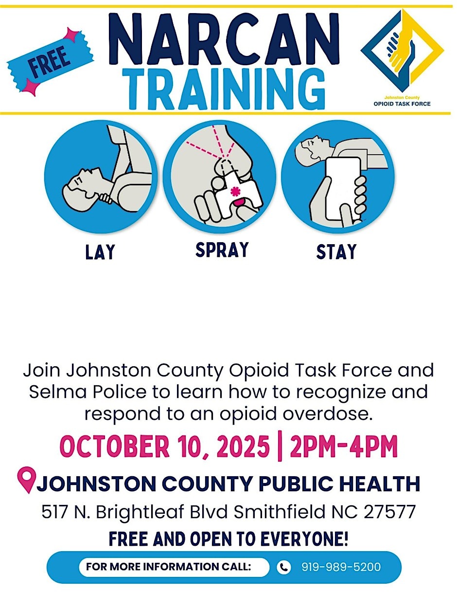 Johnston County Health Department Offers Free NARCAN Training to Combat Opioid Overdoses