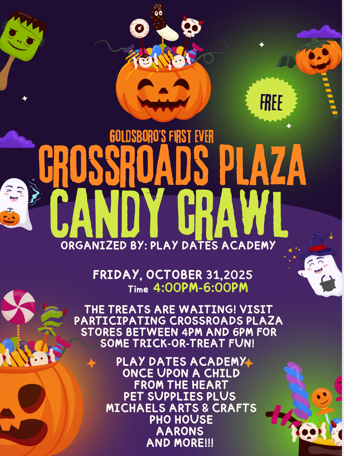 Crossroads Plaza to Host Inaugural Candy Crawl Halloween Event