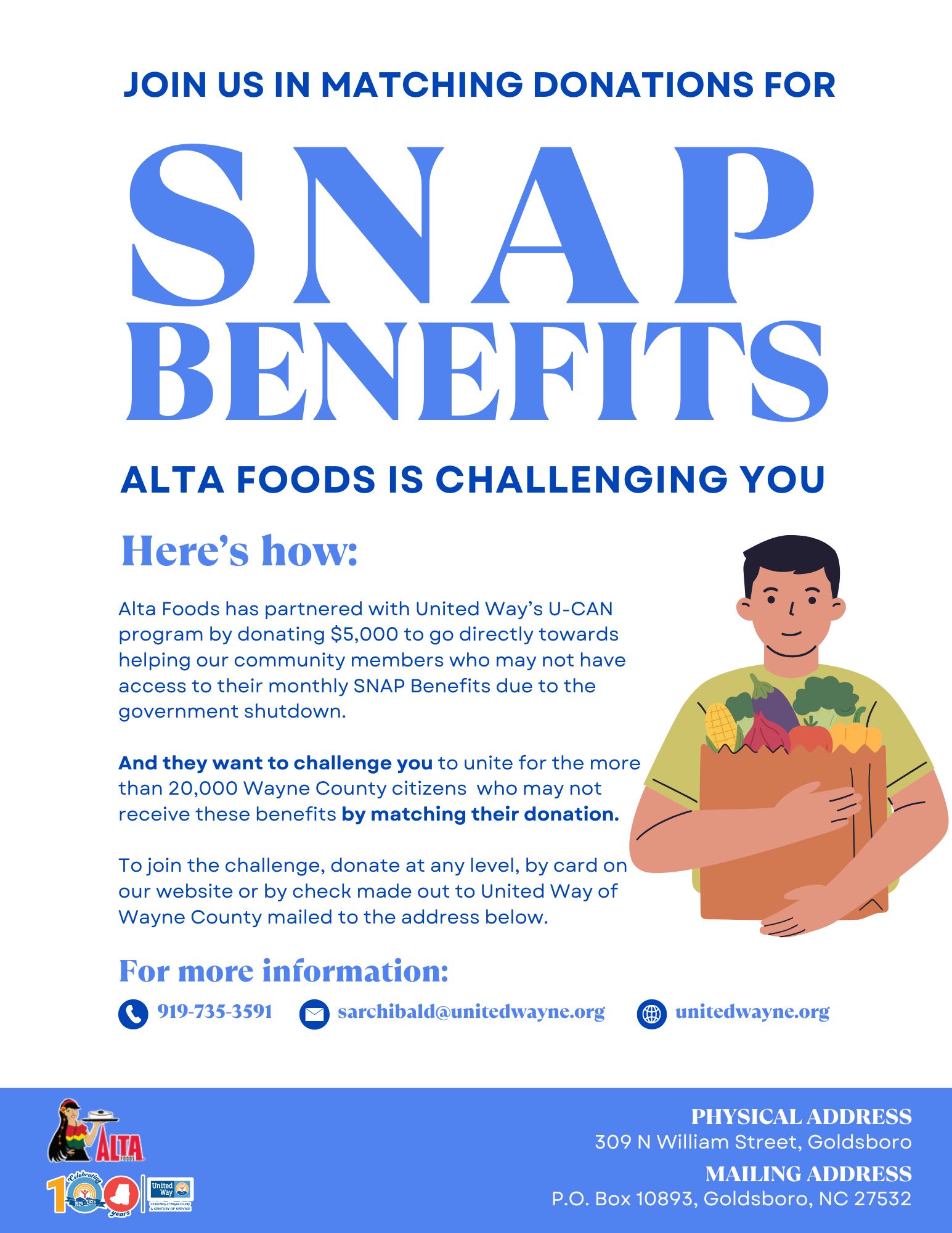 United Way of Wayne County Mobilizes Emergency Response to Potential SNAP Benefits Pause