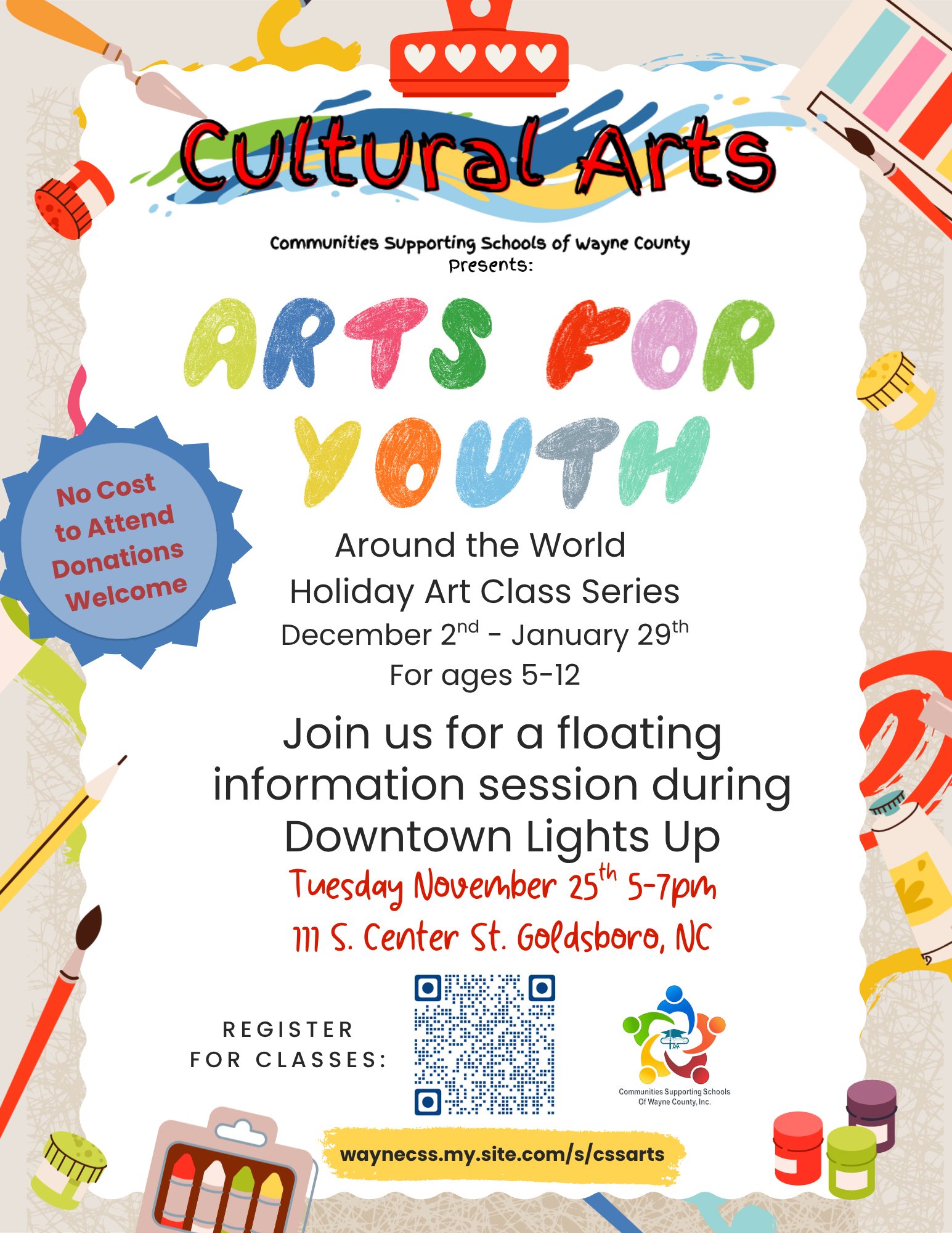 Communities Supporting Schools Launches Free Arts for Youth Series