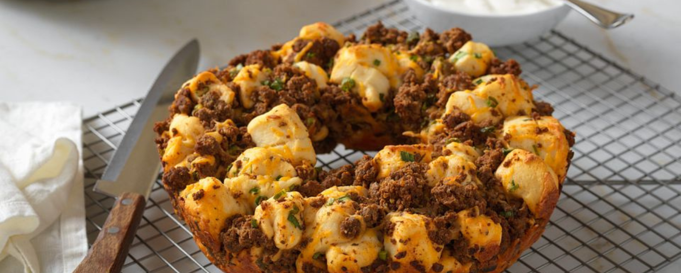 Beef Sausage and Cheddar Monkey Bread