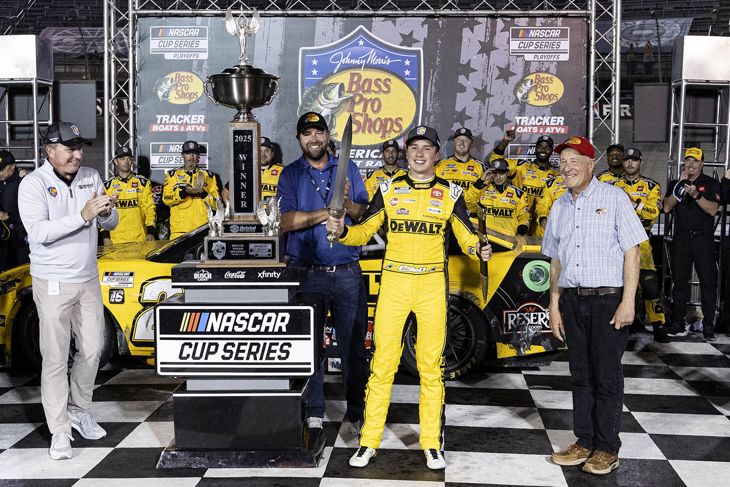 Bell wins at Bristol, completing sweep in first round of NASCAR Cup playoffs for Joe Gibbs Racing