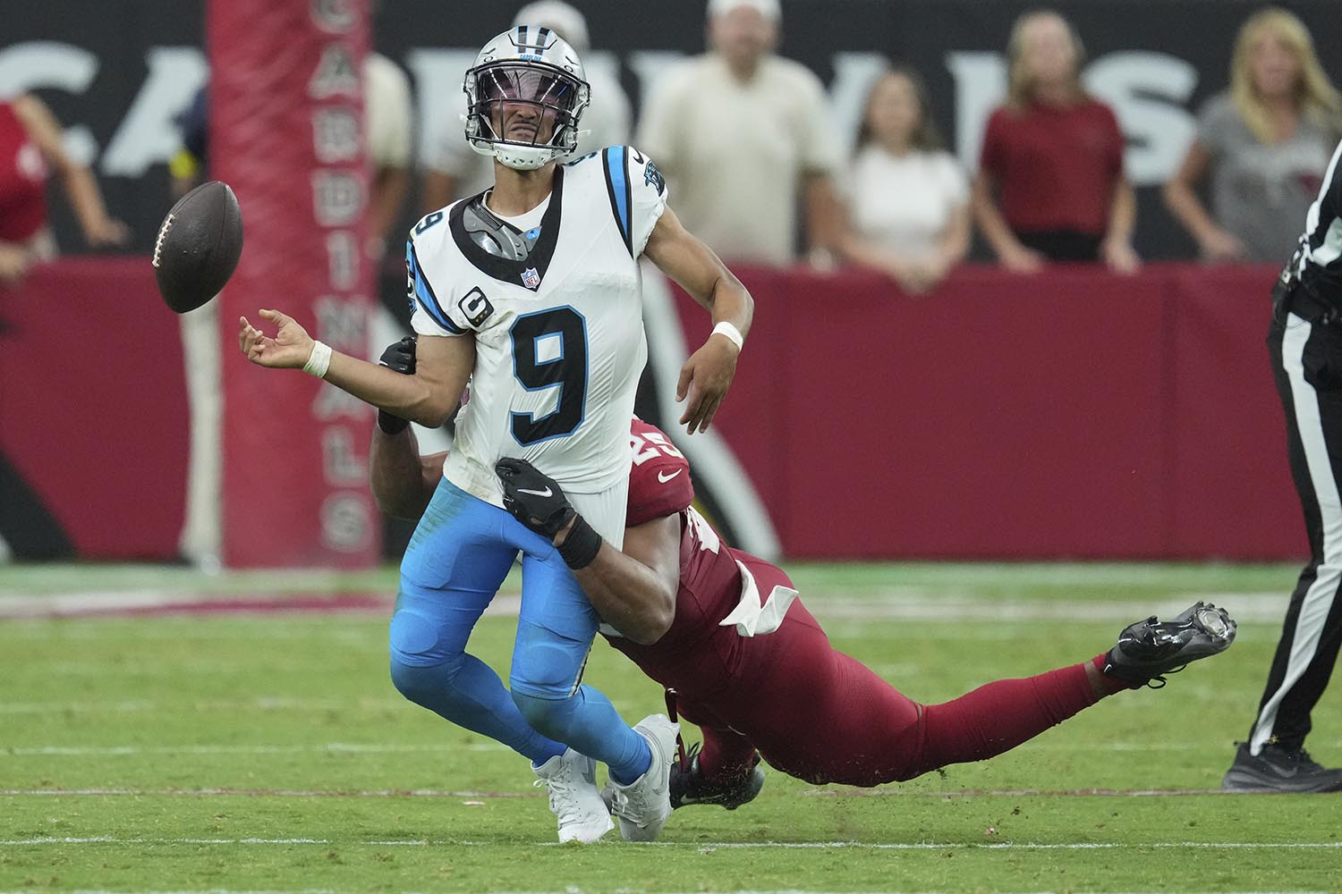 QB Young showed fight Panthers want to see despite failing to complete comeback against Cards