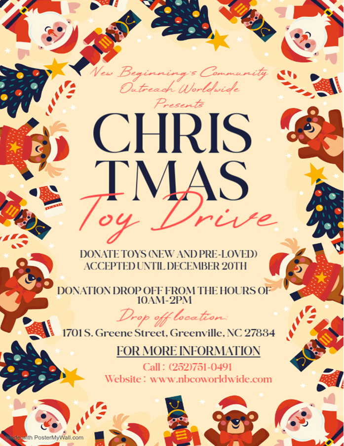 New Beginning’s Community Outreach Worldwide’s Christmas Toy Drive